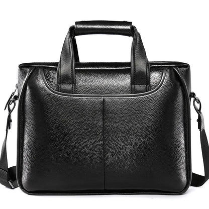 Genuine Leather Men's Briefcase Laptop Shoulder Bag