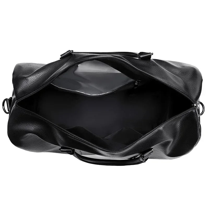 Leather Duffle Bag Men Large Capacity Vintage Travel Bag