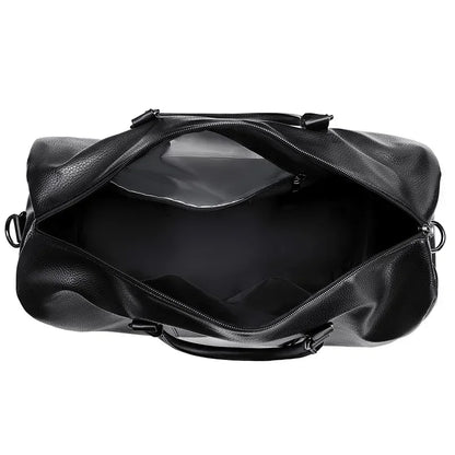 Leather Duffle Bag Men Large Capacity Vintage Travel Bag