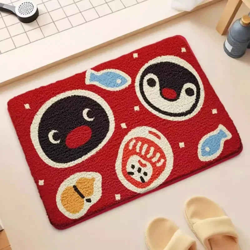 Cute Cartoon Floor Mat – Absorbent Non-Slip Bath & Door Rug