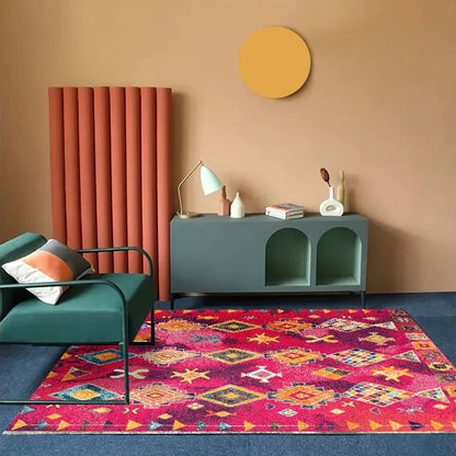 Bohemian Area Rug – Soft Non-Slip Ethnic Style Carpet, Machine Washable
