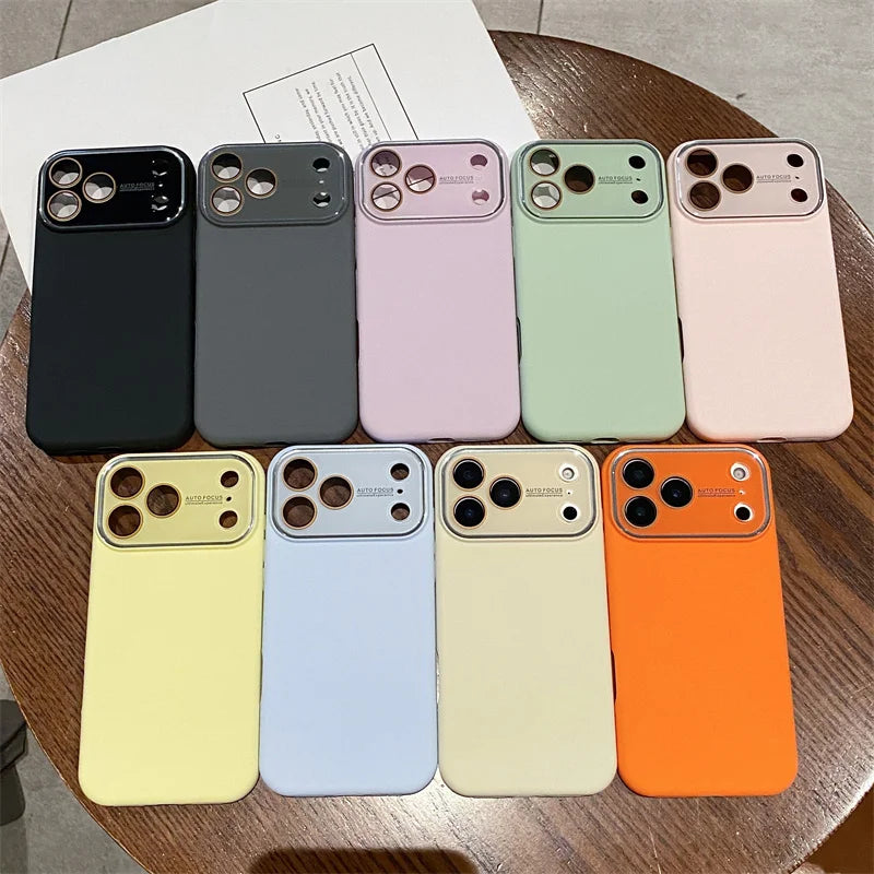 Liquid Silicone iPhone Case with Camera Lens Protection – iPhone 12–17 Series