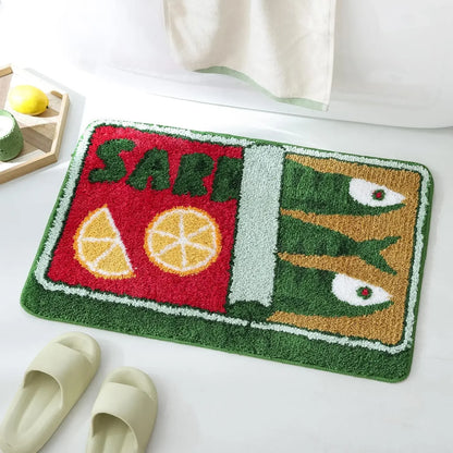Cartoon Sardine Bath Mat – Soft Non-Slip Bathroom Rug