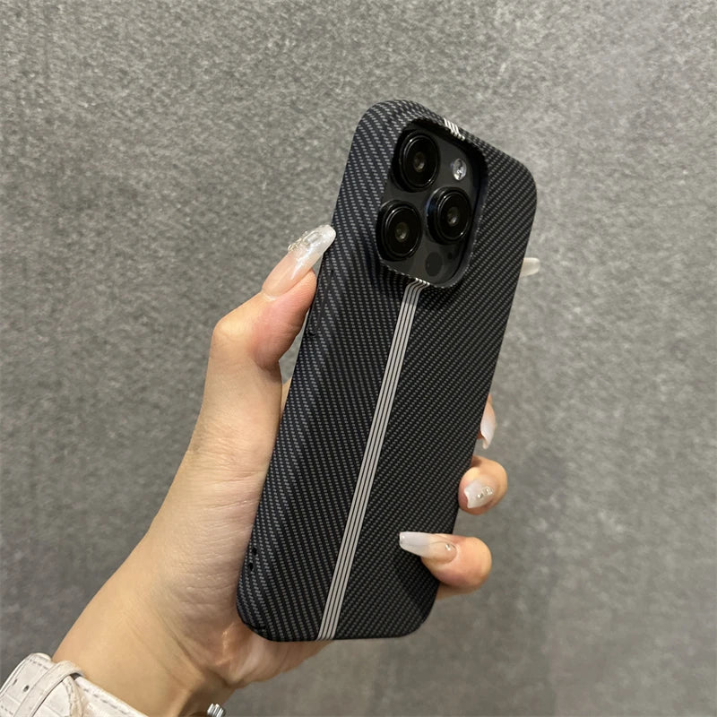Carbon Fiber iPhone Case – Ultra Slim Shockproof PC Bumper Cover