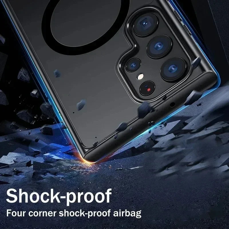 Samsung Magnetic Matte Phone Case – S22 S23 S24 S25 MagSafe