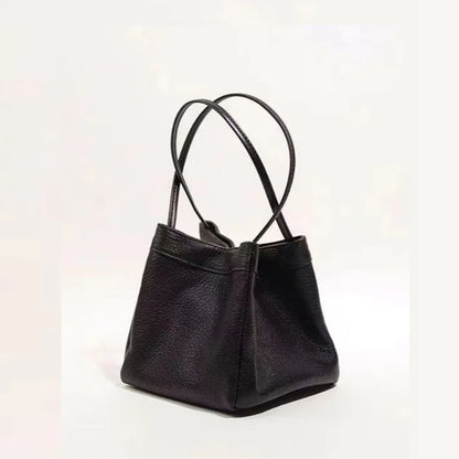 Silver Bucket Texture Handheld Shoulder Bag