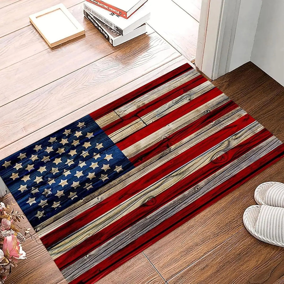 American Flag Patriotic Doormat – Anti-Slip Indoor Outdoor Welcome Mat