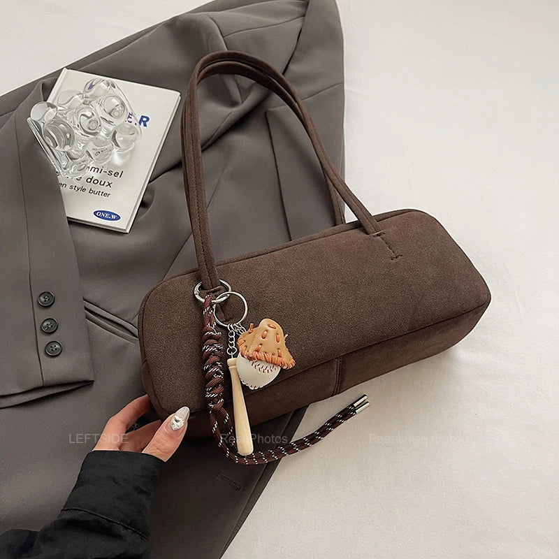 Leftside Women S Small Faux Suede Armpit Bag Winter Retro Underarm Shoulder Luxury Designer Handbags