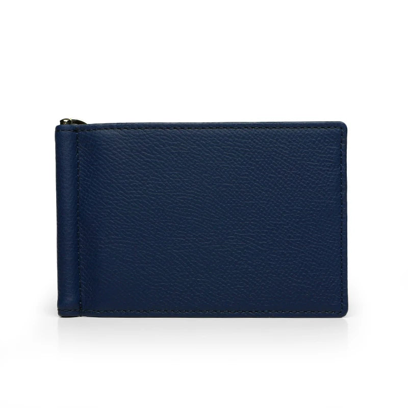 Genuine Leather Money Clip Wallet for Men
