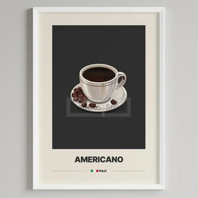 Italian Coffee Minimalist Poster | Cappuccino Espresso Latte Wall Art Print