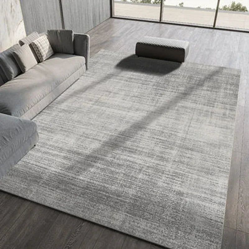 Modern Grey Area Rug – Soft Textured Carpet for Living Room & Bedroom