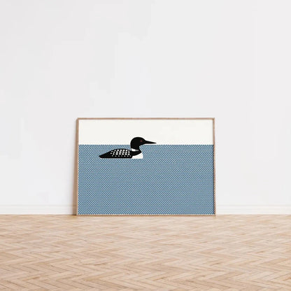 Loon Wall Art Print – Scandinavian Nordic Bird Poster for Lake House Decor