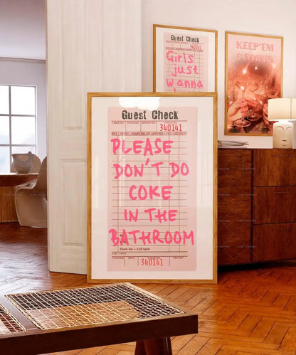 Retro Bathroom Wall Art Poster – Please Don't Do Coke Funny Print