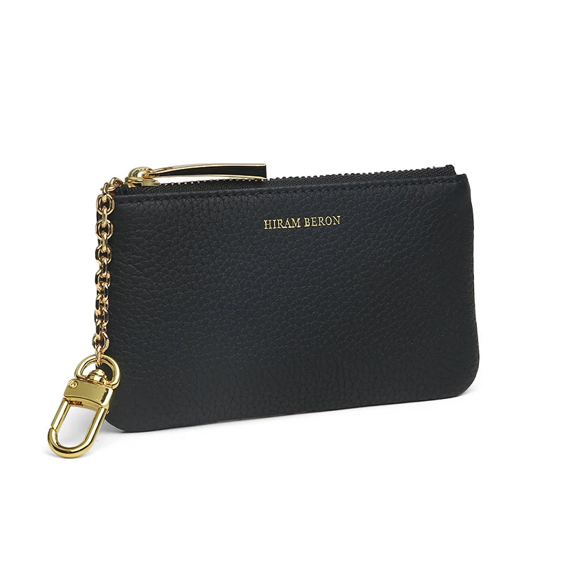 Leather Key Case Wallet with Chain & RFID Blocking