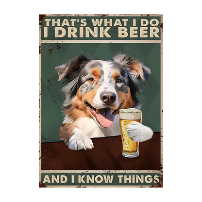 Funny Dog Beer Poster – That's What I Do I Drink Beer Wall Art