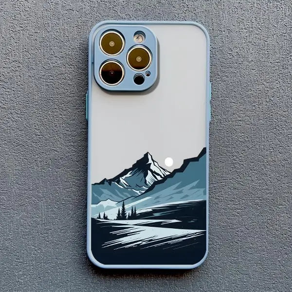 Mountain Peaks Landscape iPhone Case – Shockproof Frosted Cover