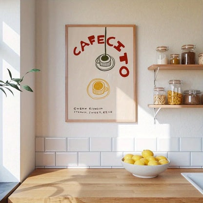 Cafecito Cuban Espresso Wall Art Print – Retro Coffee Poster