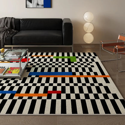 Vikama Memphis Style Geometric Color Block Rug Retro Art Durable Non-Slip Modern Edgy Living Room