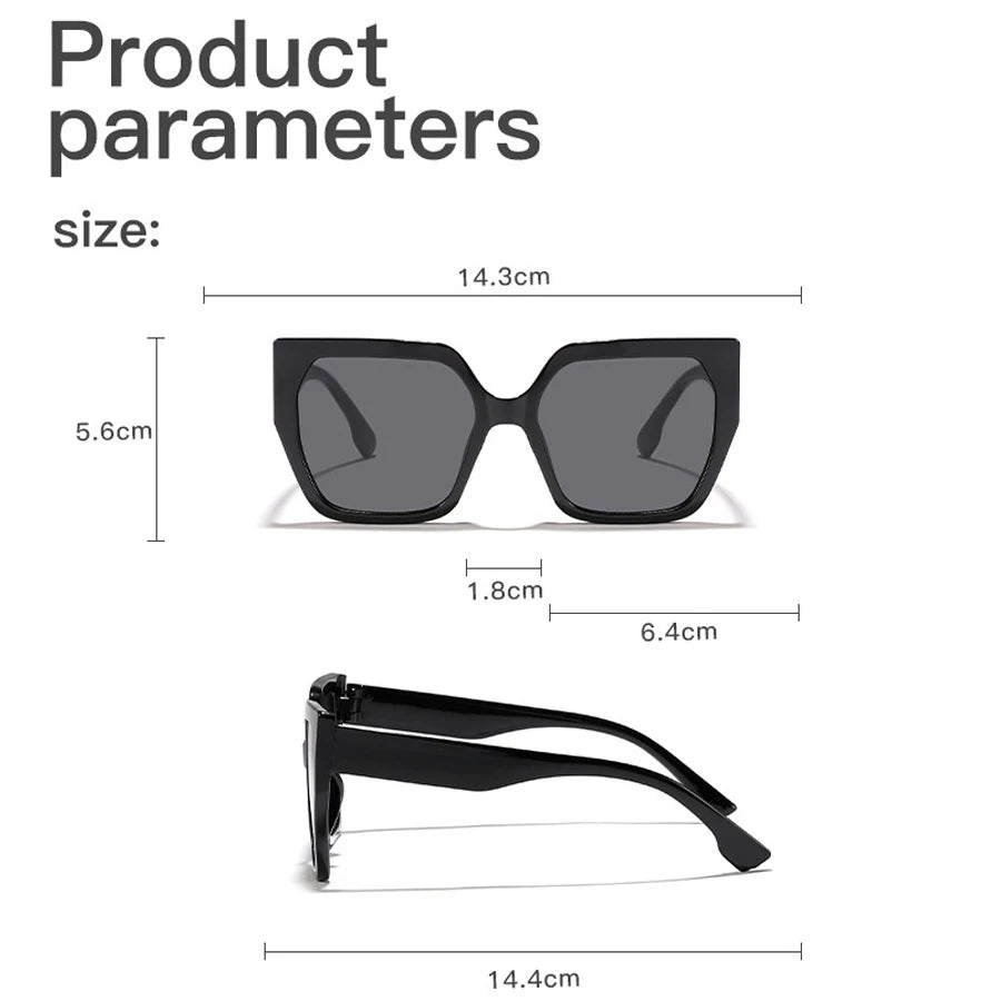 Oversized Square Sunglasses for Women – Trendy Large Frame Shades