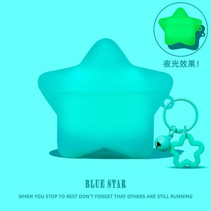 Star-Shaped Silicone AirPods Case with Pendant Charm