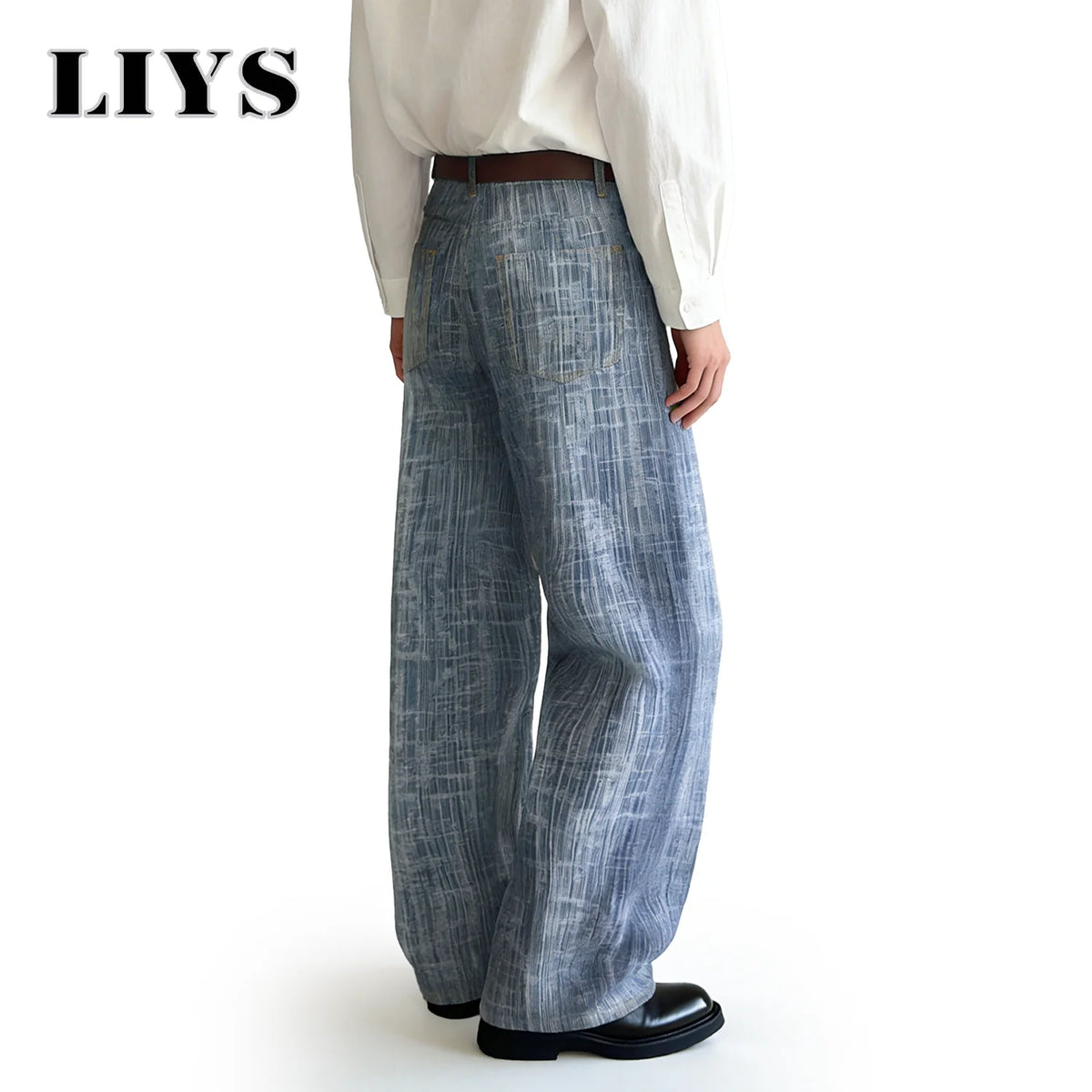 Jacquard Baggy Wide Leg Jeans – Unisex Japanese Korean Streetwear