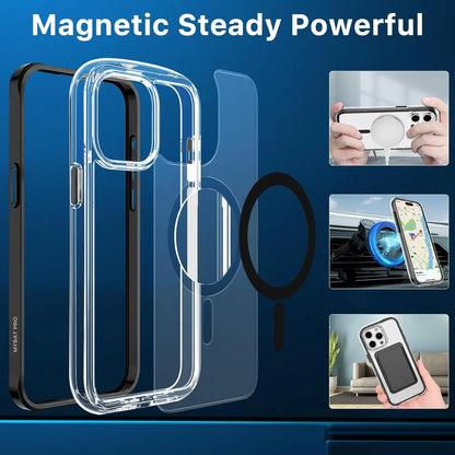 MagSafe Clear Phone Case for iPhone 15 14 13 12 Pro Max Plus – Shockproof Magnetic Cover