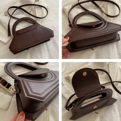 Solid Color Pu Leather Elegant Tote Bag