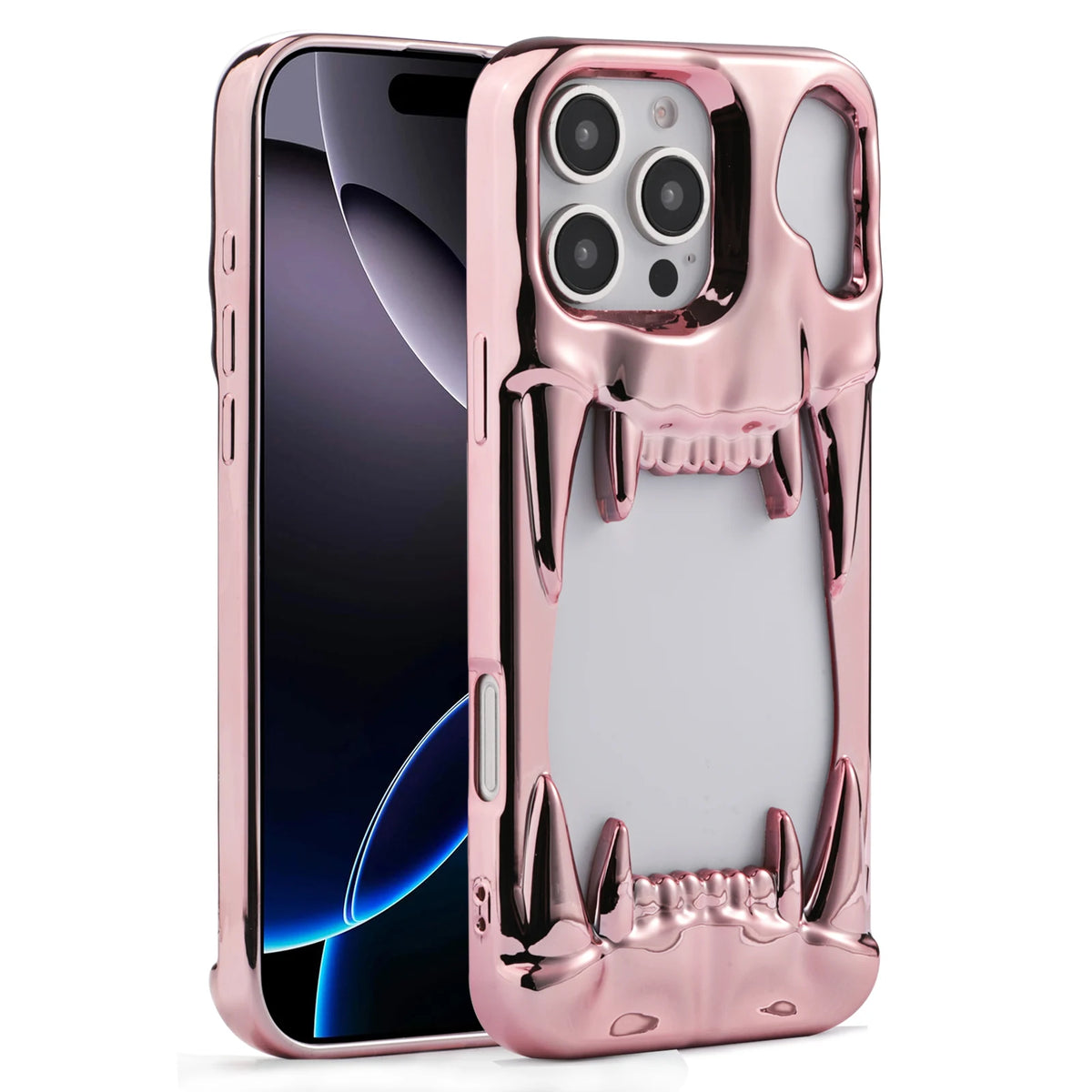 Skull Cut-Out Electroplated iPhone Case – iPhone 11 to 17 Series