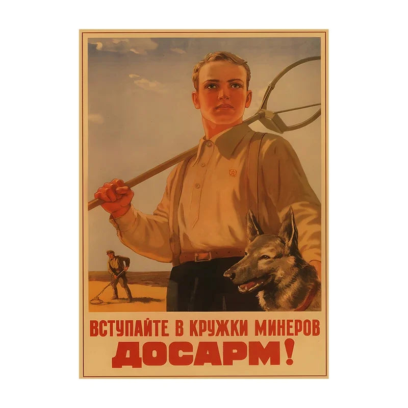 Soviet USSR Vintage Propaganda Poster – Stalin Portrait Retro Wall Art Print