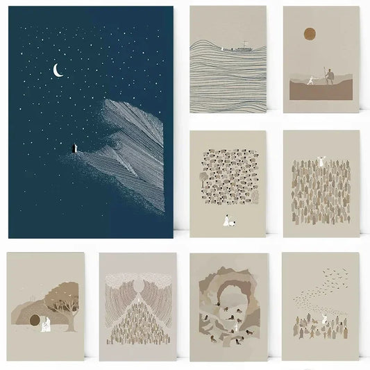 Christian Wall Art Poster – Starry Night Faith Sketch Print