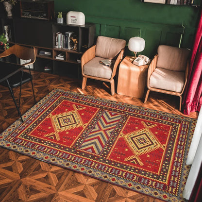 Bohemian Area Rug – Soft Non-Slip Ethnic Style Carpet, Machine Washable