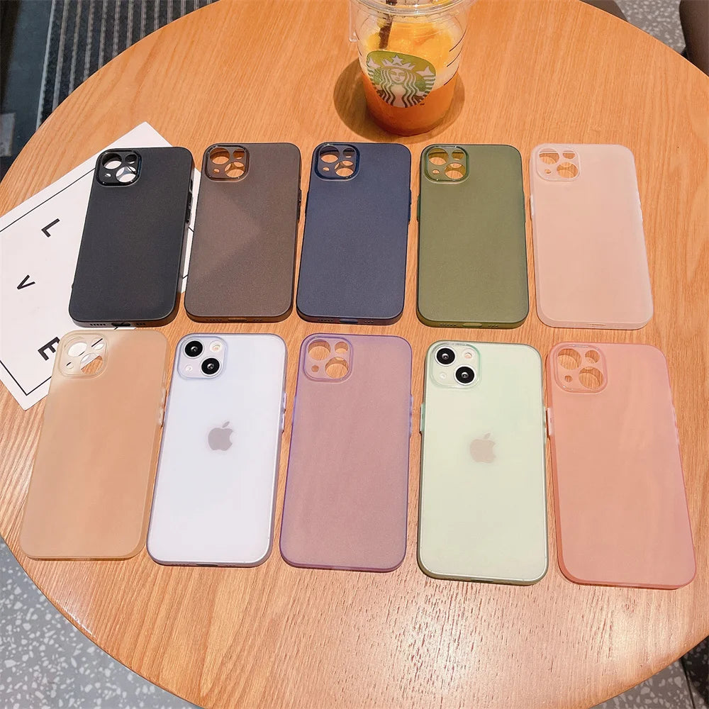 Ultra-Thin Matte TPU Case for iPhone 11–16 Series