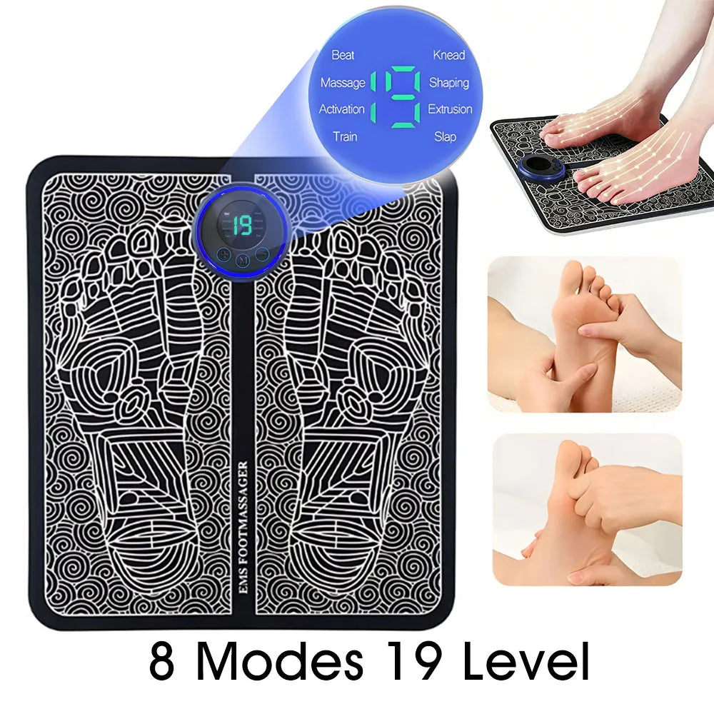 Electric Foot Massager Pad 8 Modes 19 Levels