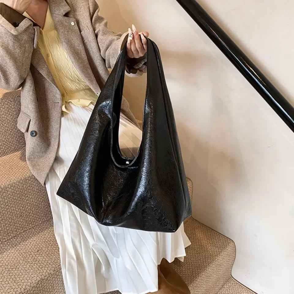 Designer Large PU Leather Hobo Underarm Bag