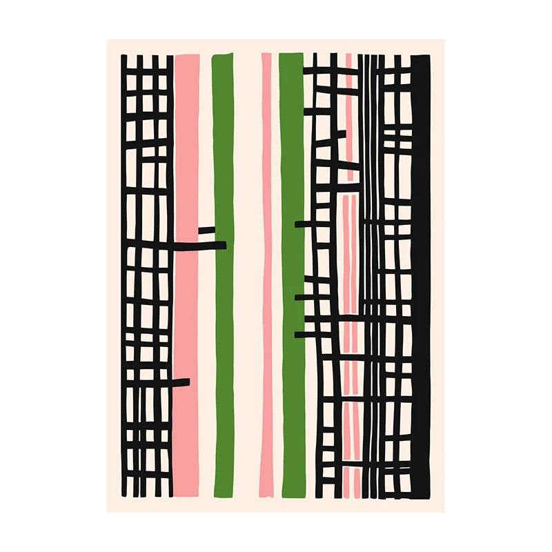 Mid-Century Modern Wall Art Poster – Retro Abstract Geometric Print