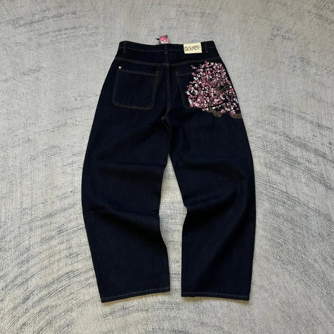 Y2K Wide Leg Baggy Jeans – Vintage Harajuku Streetwear Denim Pants