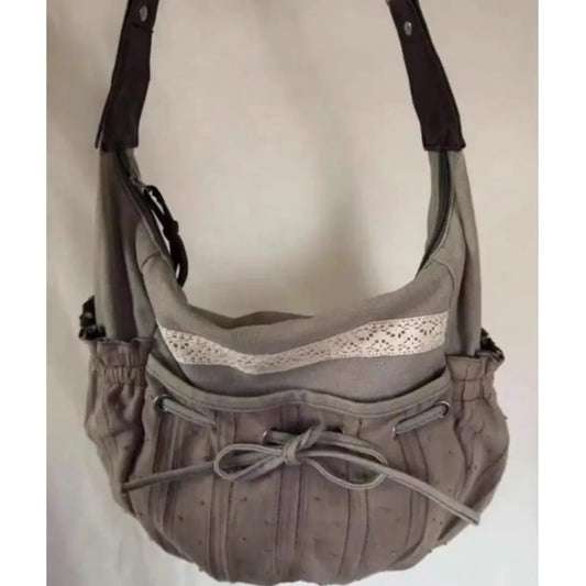 Sweet Cool Bow Canvas Shoulder Bags