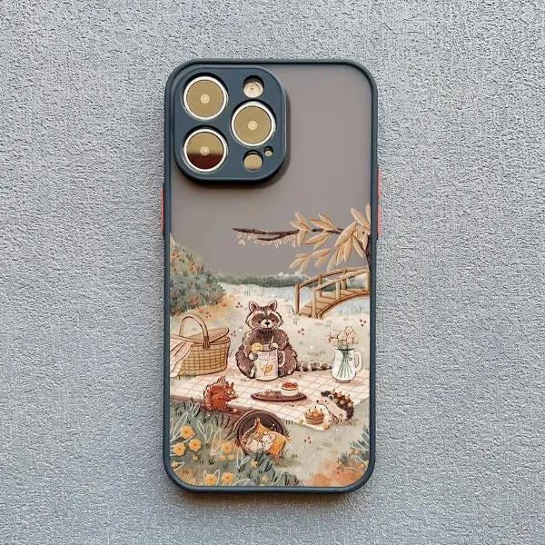 Cartoon Animal Phone Case – Bear Fox Squirrel for iPhone