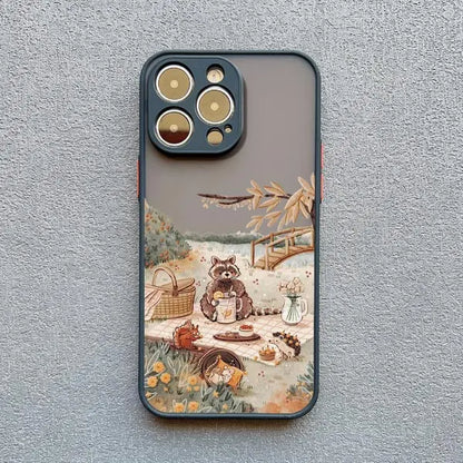 Cartoon Animal Phone Case – Bear Fox Squirrel for iPhone