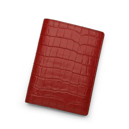 Hiram Beron Personalized Passport Cover Luxury Anti Rfid Leather Embossed Crocodile Pattern Wallet