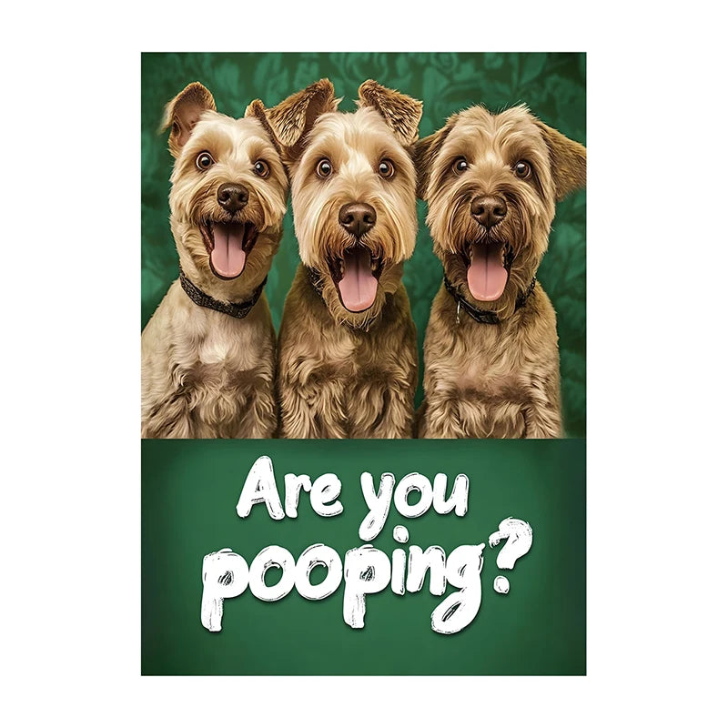 Funny Cow Poster – Are You Pooping? Farm Animal Bathroom Art