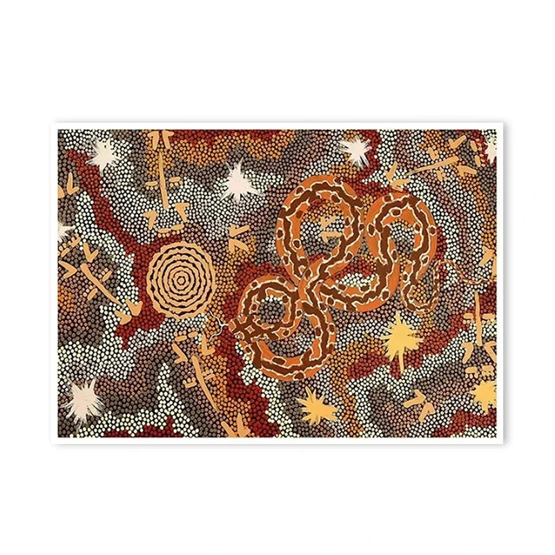 Abstract Tribal Vintage Poster Print – Retro Boho Canvas Wall Art