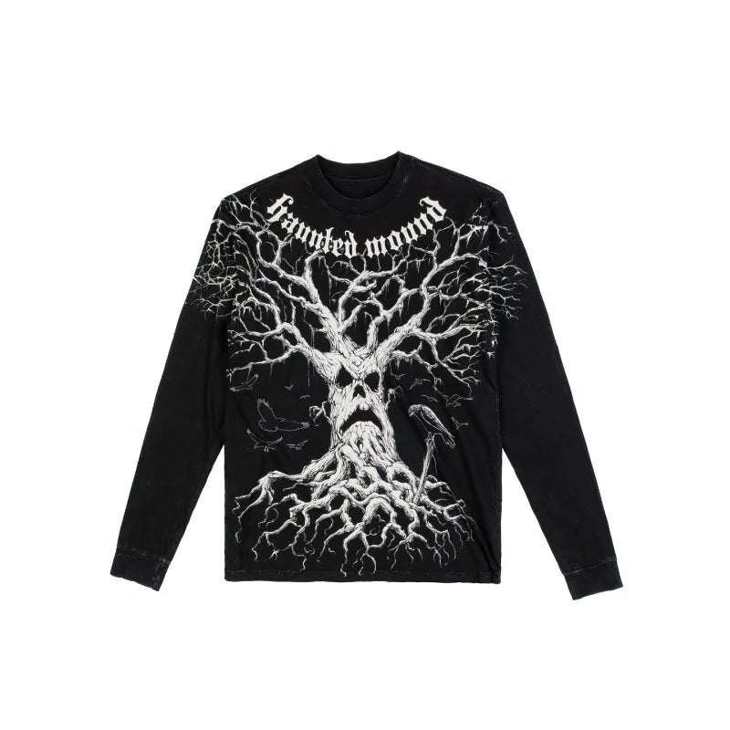 Gothic Graphic T-Shirt – Unisex Washed Streetwear Hip Hop Tee