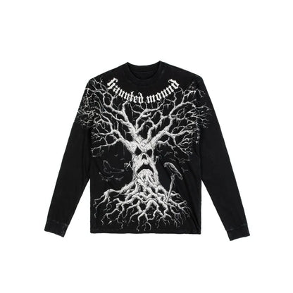 Gothic Graphic T-Shirt – Unisex Washed Streetwear Hip Hop Tee