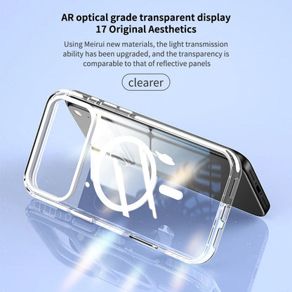 MagSafe Clear iPhone Case with Colorful Striped Border