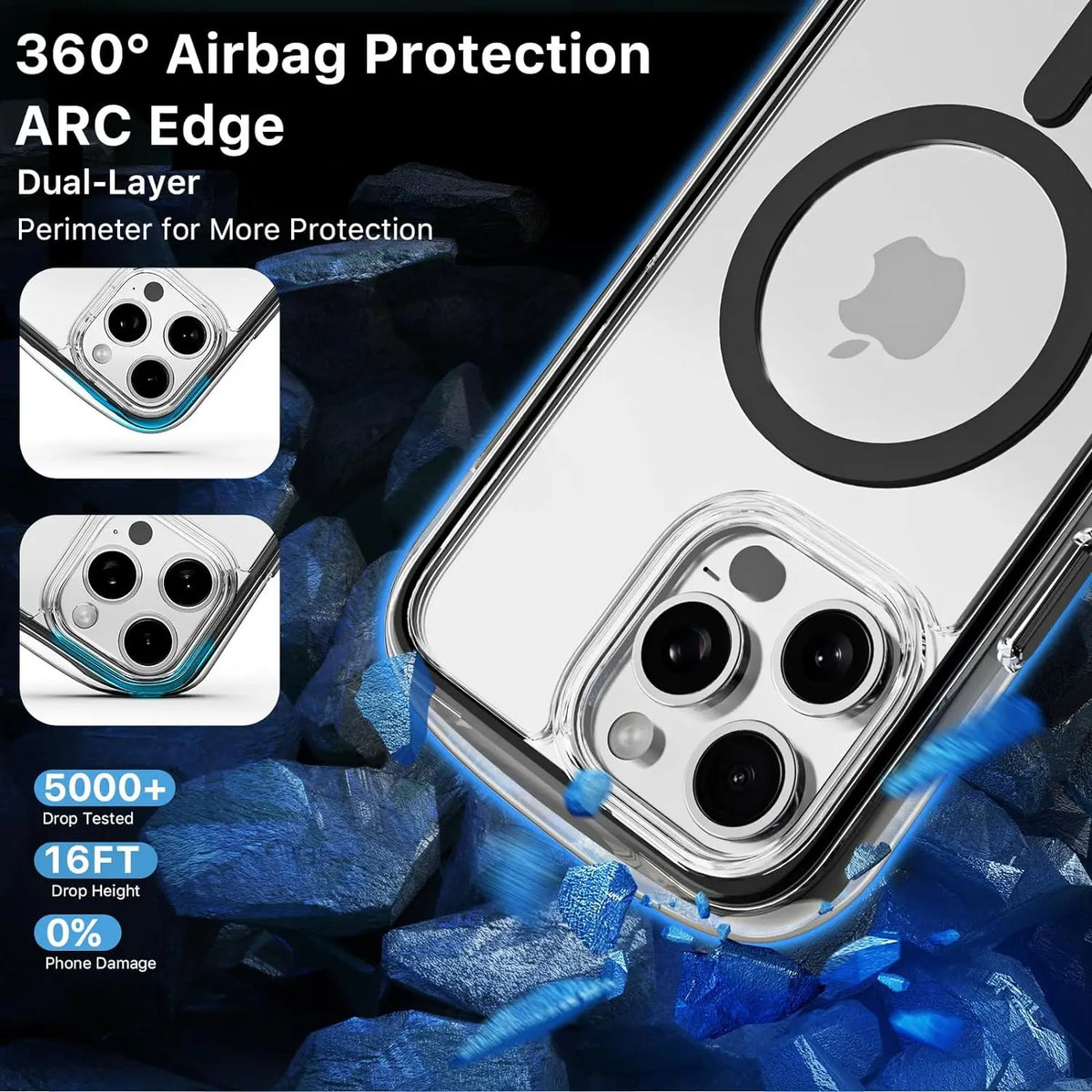 MagSafe Clear Phone Case for iPhone 15 14 13 12 Pro Max Plus – Shockproof Magnetic Cover