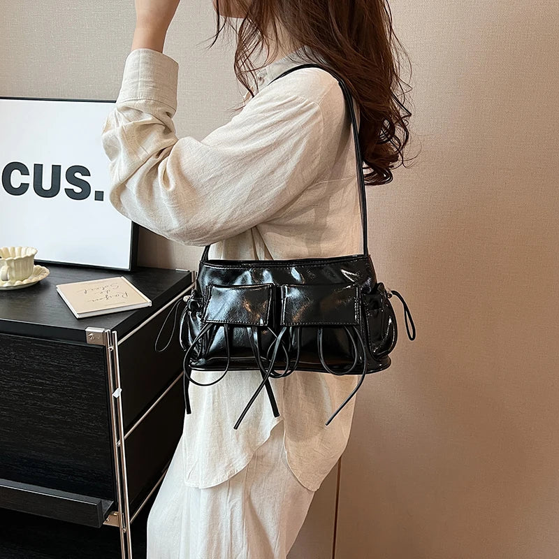 PU Leather Multi-Pocket Crossbody Bag for Women
