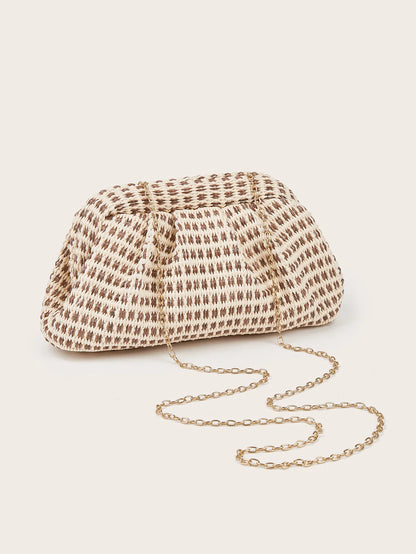 French Woven Cloud Flower Commuter Shoulder Bag