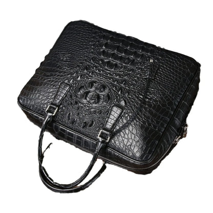 Alligator Leather Briefcase for Men – 16-Inch Laptop Bag