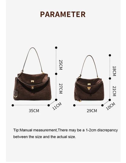 New Women Suede Leather Bag Shoulder Handbag